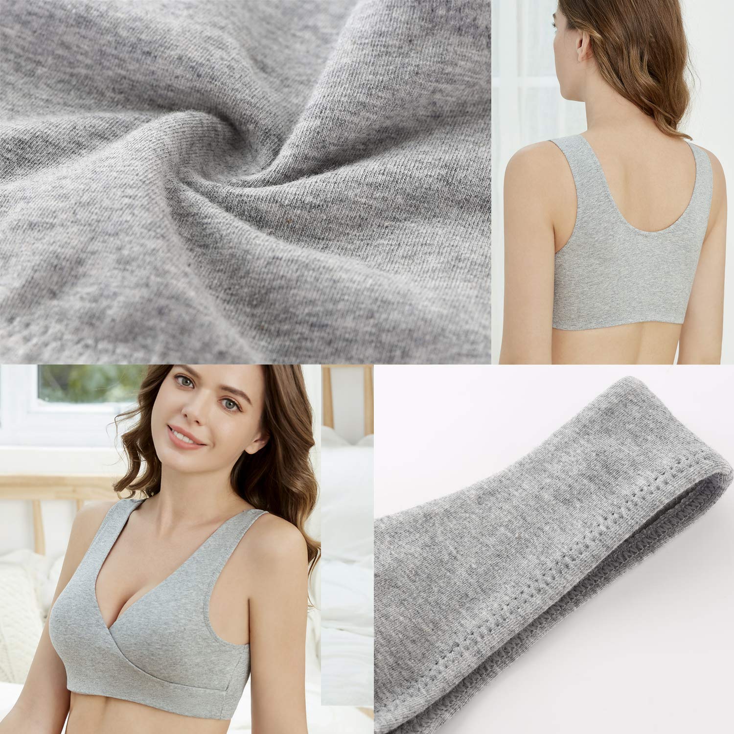 ZUMIY Maternity Nursing Bras, Seamless Maternity Bra for Pregnancy & Breastfeeding, Comfortable Wireless Bra Night Sleep Top — view 4