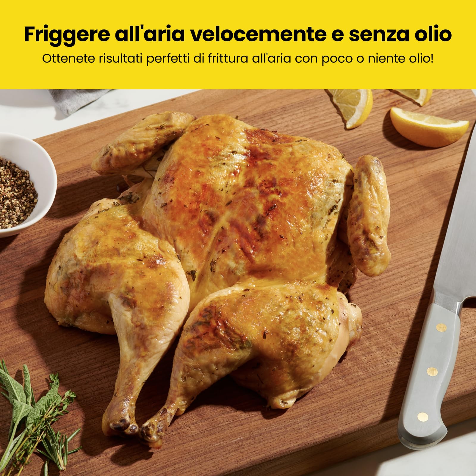 Friggitrice ad aria digitale Chefman 5 litri per famiglie, controllo digitale one touch, patatine, pollo, carne, pesce, parti antiaderenti lavabili in lavastoviglie, spegnimento automatico, nera