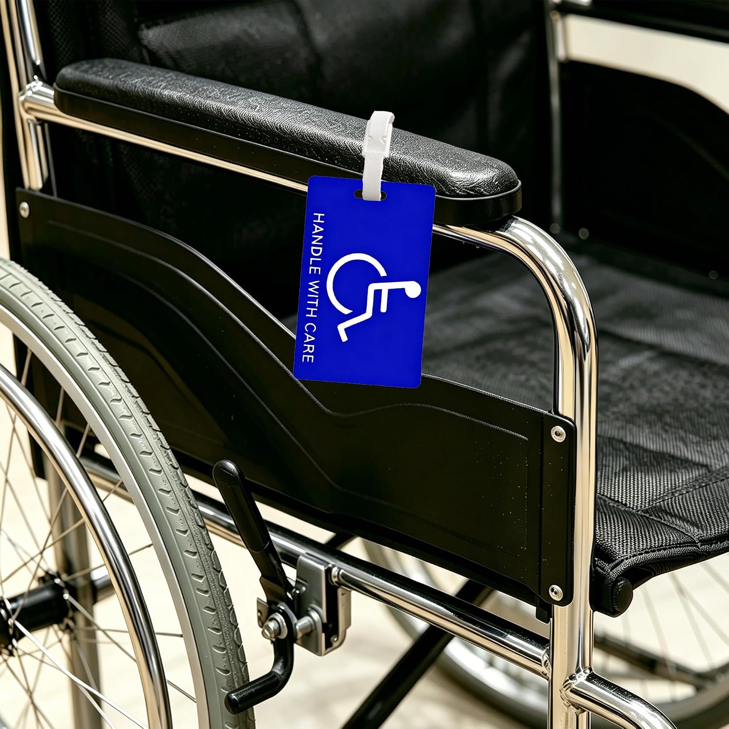 2 Pack Medical Equipment Stroller Tag Handicap Luggage Tag Durable Plastic Medical Alert Travel Tags for Wheelchair Stroller