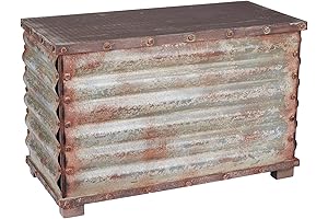 Rustic Metal Storage Trunk with Vintage Charm