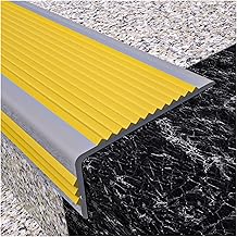 Tira de goma autoadhesiva antideslizante para bordes de escalera, color amarillo, 1 m