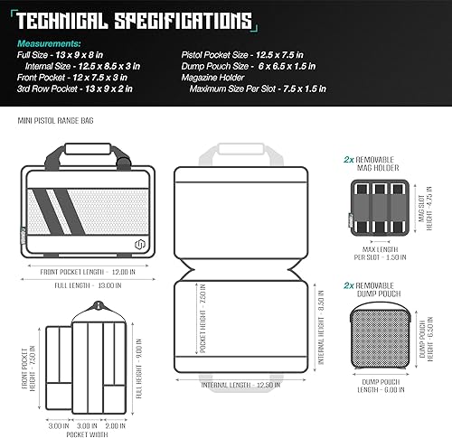 Miniatura 7 de Savior Equipment Specialist Series - Mini bolsa táctica de doble pistola bolsa de transporte para pistola compartimento extra grande con cremalleras