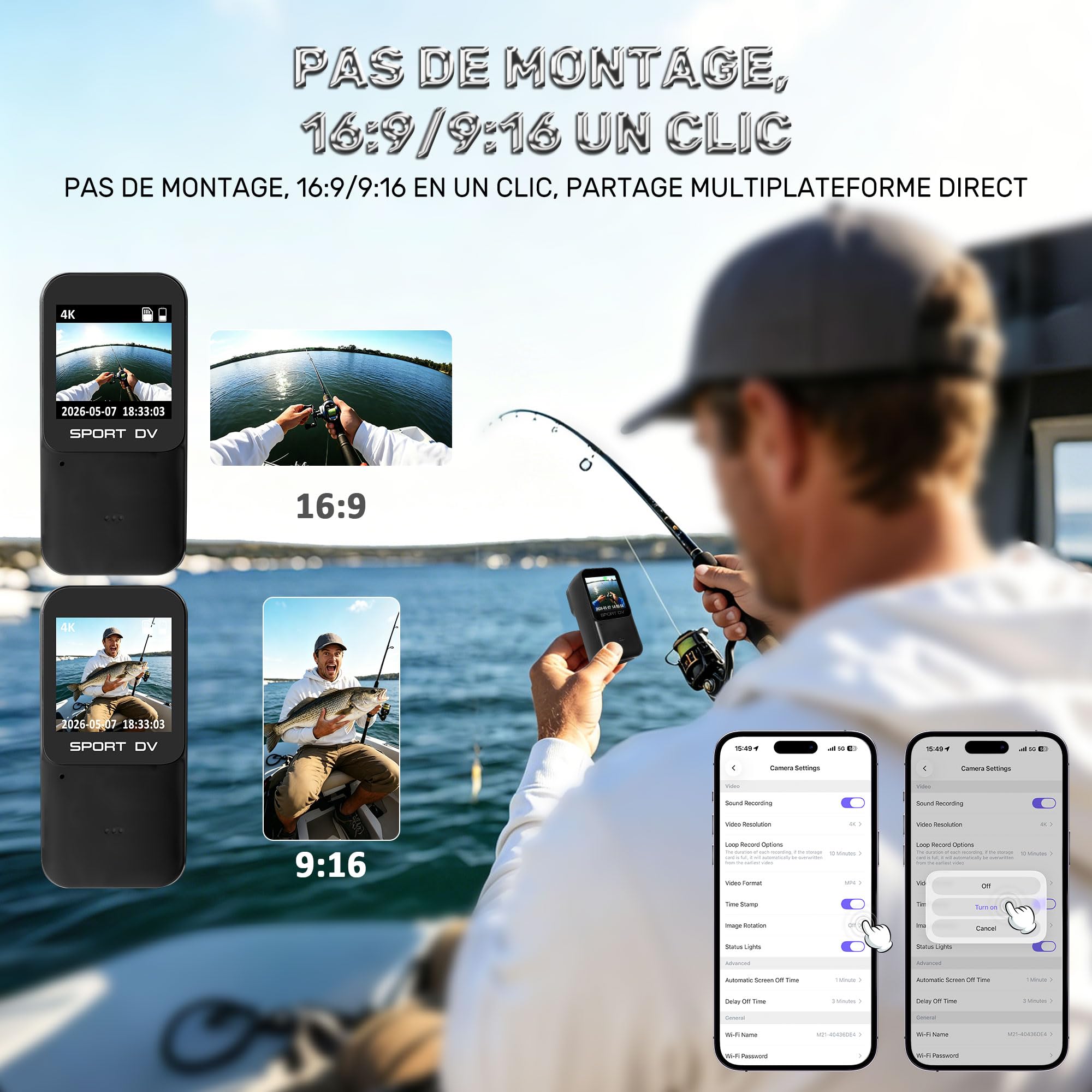 JAXION 2026 Version Caméra Sport 4K 30FPS, 32Go Caméra Corporelle POV Pro, Mini Camera d'action, Camera Portable avec Clip magnétique, Cam de Vlogging pour Vélo, Ski, Plongée,Conférences et Promenades