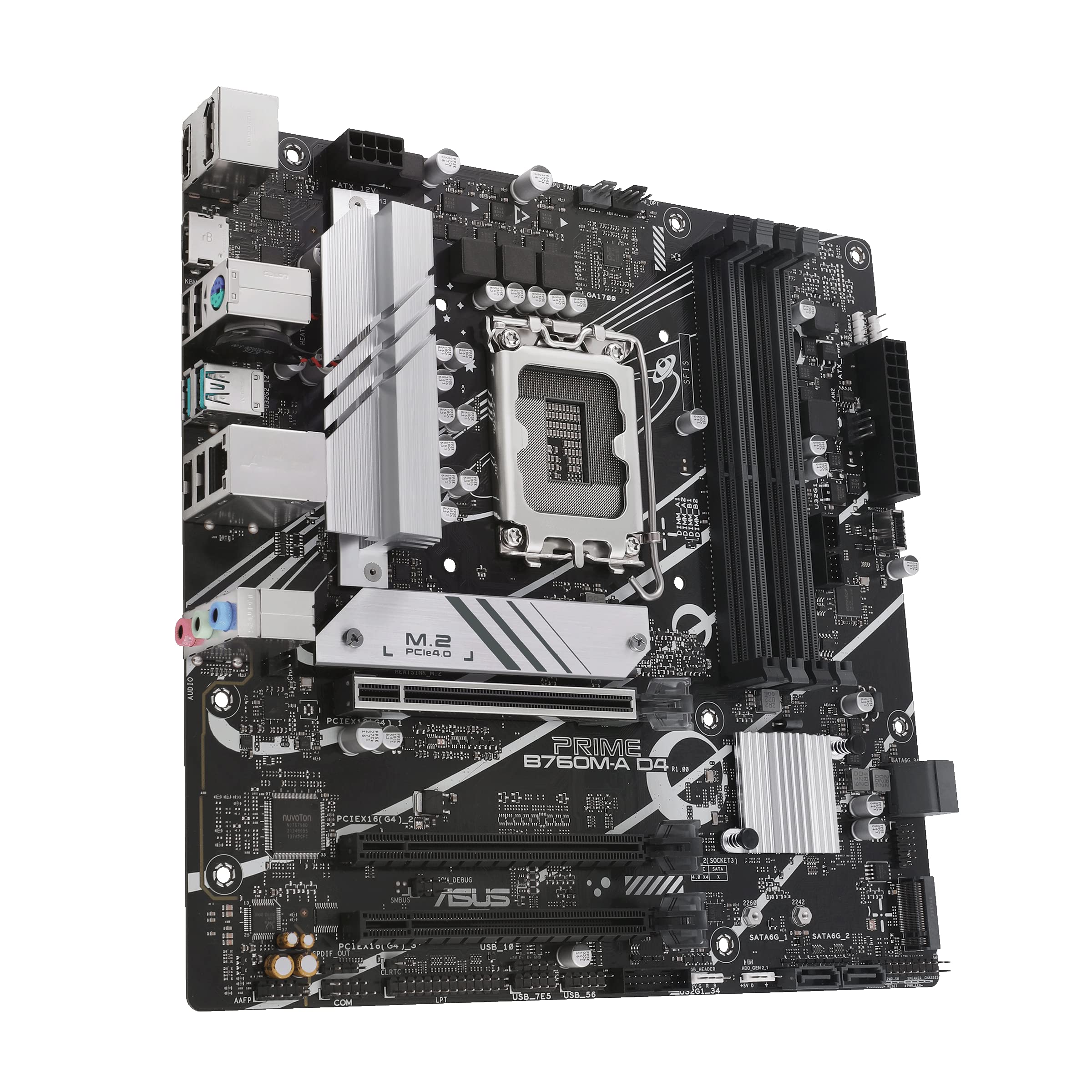 ASUS Prime B760M-A D4-CSM Business Mainboard Sockel Intel LGA 1700 (Intel B760, mATX, DDR4 Speicher, 2X PCIe 4.0 M.2, Aura Sync)