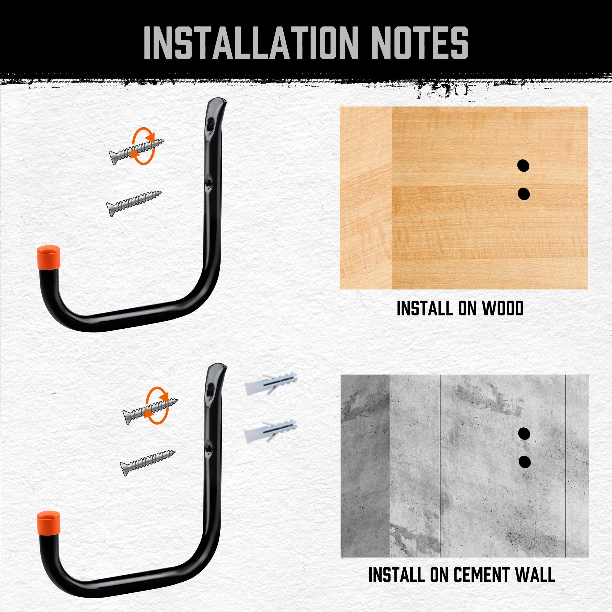 Lntyq Crochets Utilitaires Pour Mur De Garage, Crochets De Rangement Robustes, Organiseur D