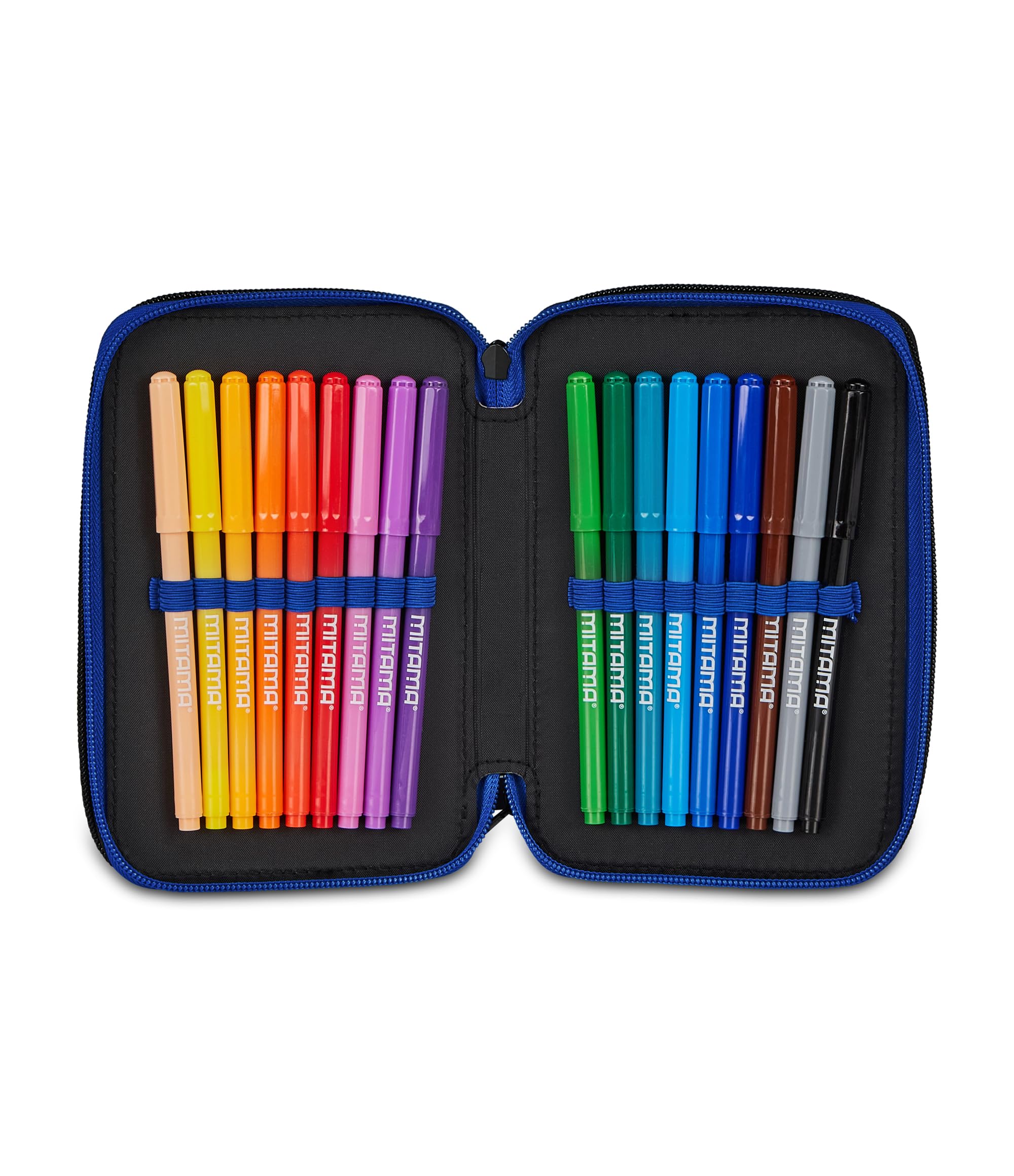 Seven Astuccio Scuola 3 Zip Inter, Blu, Triplo Scomparto, 45 pezzi, Set cancelleria, Zaino, Calcio, Prodotto ufficiale