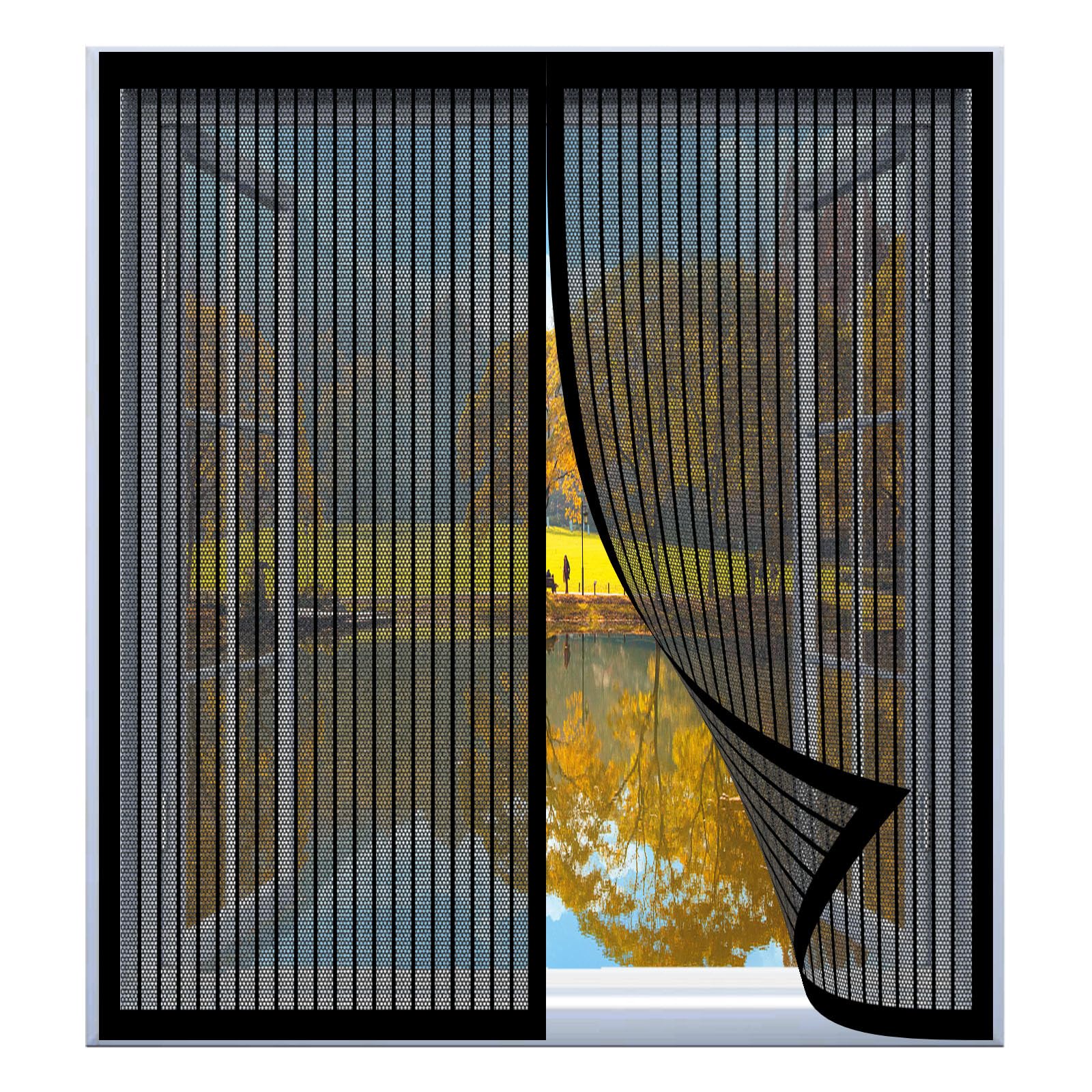 Yuanwan Black Magnetic Fly Screen Window 53 X 130 Cm Easy Installation No Drilling Or Screwing Fly Screen Net For Windows Nets To Keep Bugs Out,