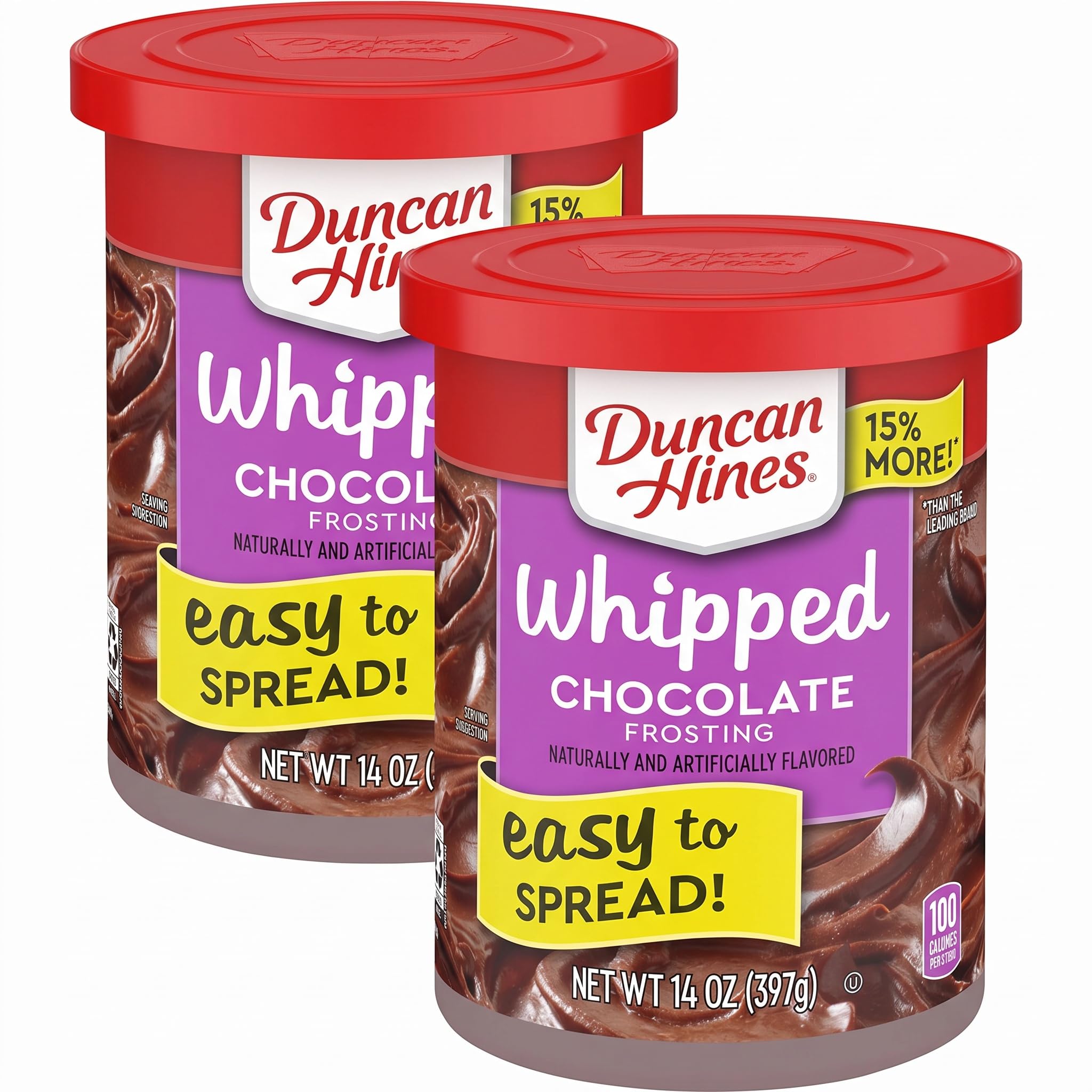 Duncan Hines Whipped Chocolate Flavored Frosting, 14 Ounce (Pack of 2)