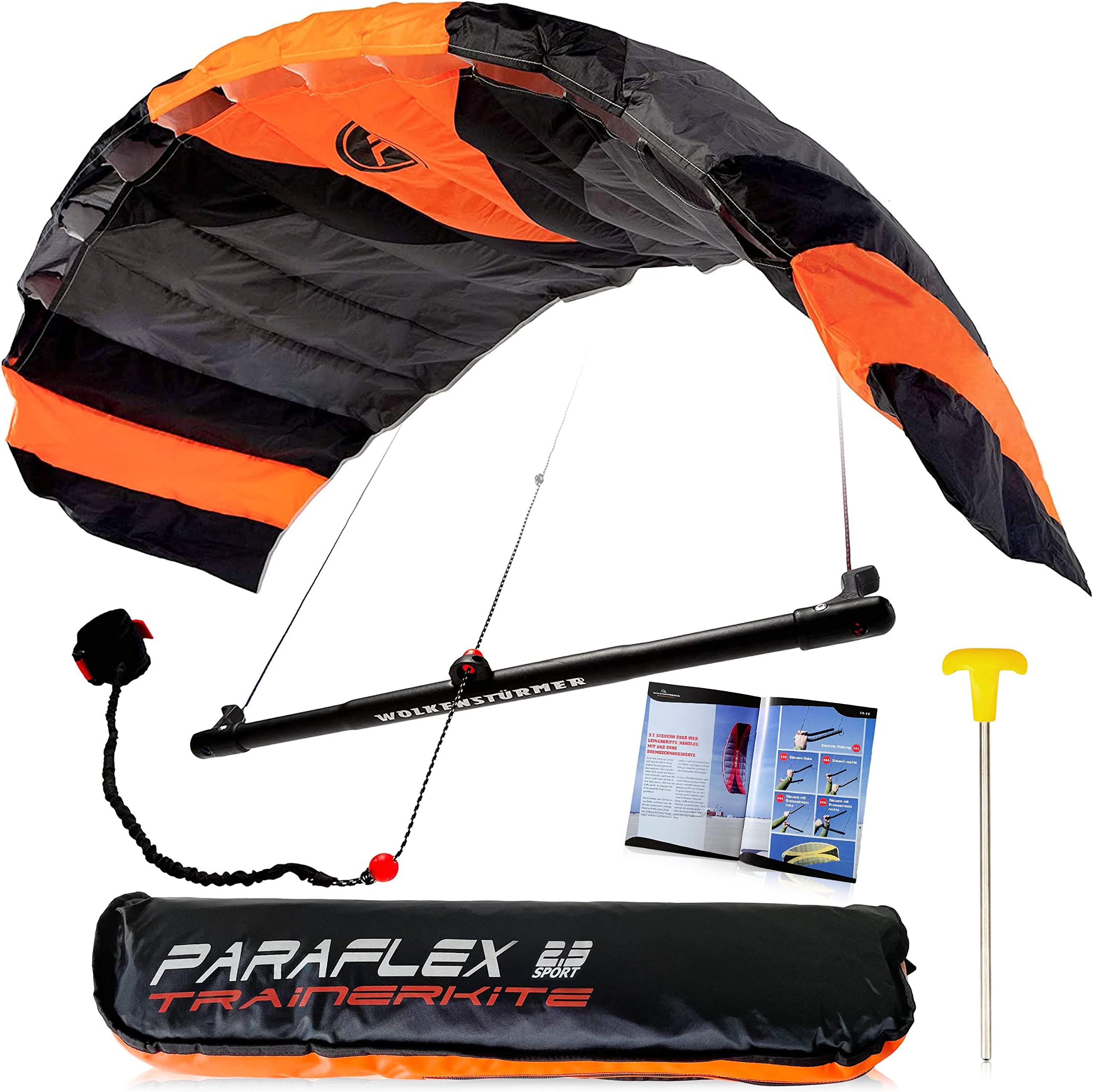 Paraflex Trainer 2.3 action kite - 3 line steering mat for mountainboarding