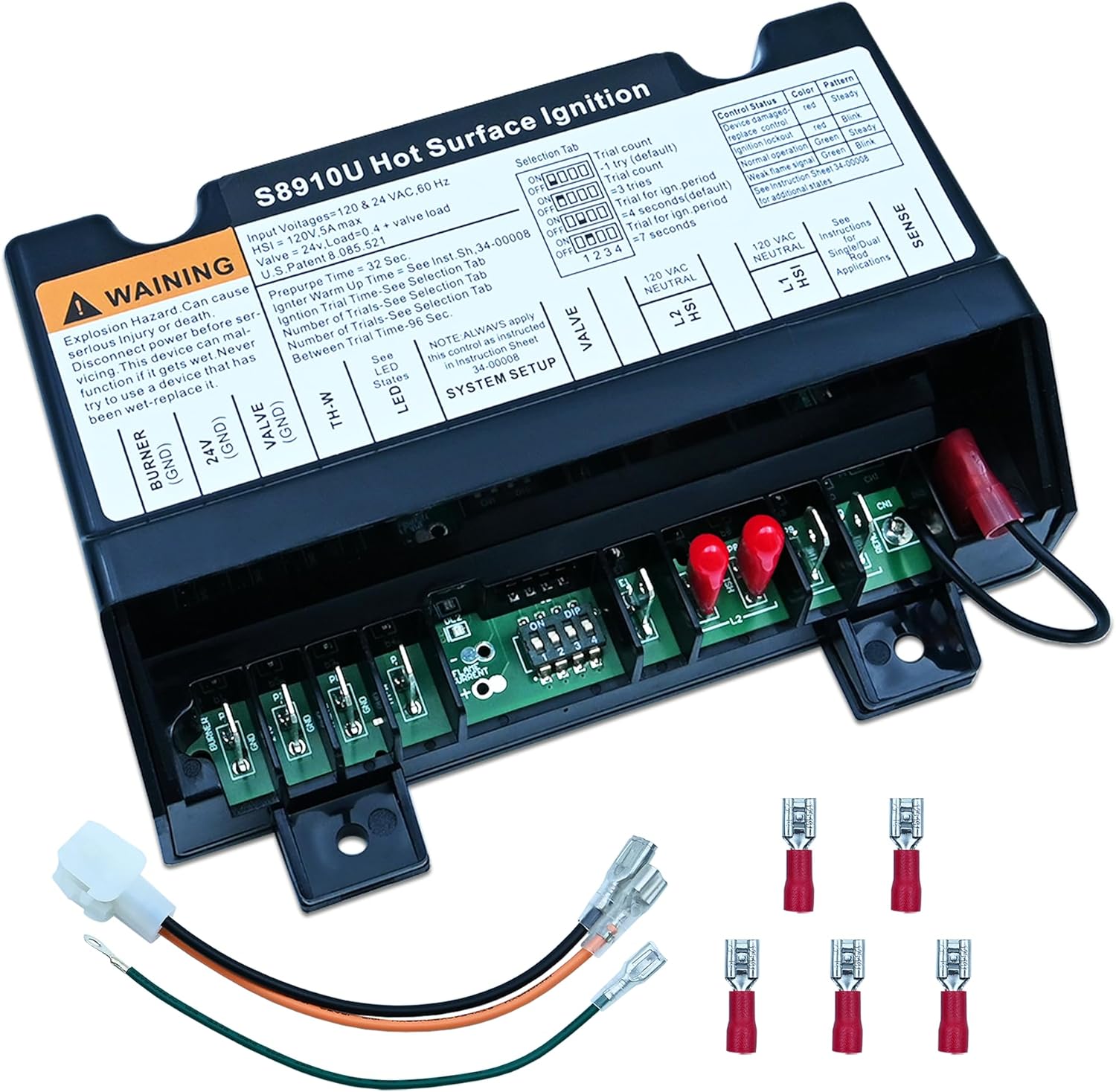 Upgraded S8910U3000 Universal Hot Surface Ignition HIS Control Module, Compatible with Honeywell S8910U3000