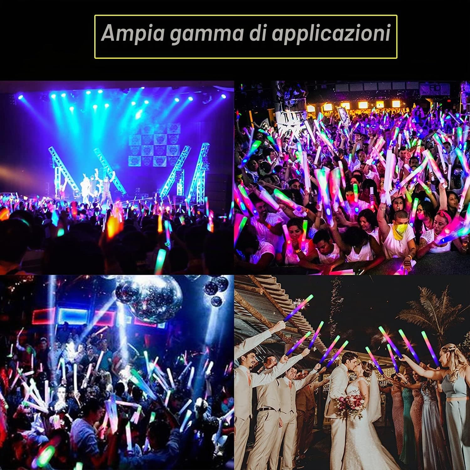 102pcs bastoncini luminosi a LED, bastoncini luminosi fluorescenti, bastoncino luminoso da festa,barra fluorescente,fluo party,bastoncini luminosi,per club,Capodanno,compleanni,matrimoni