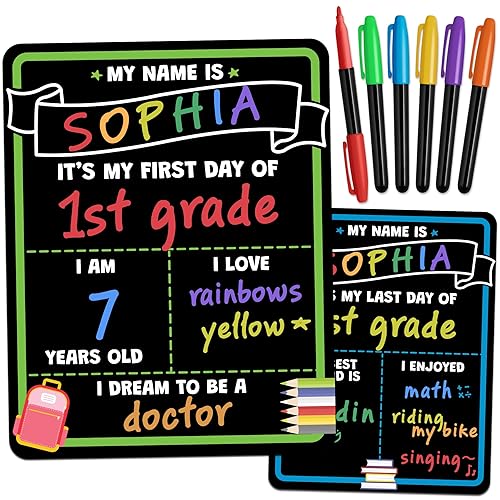 First Day of School Sign Board with Liquid Chalk Markers