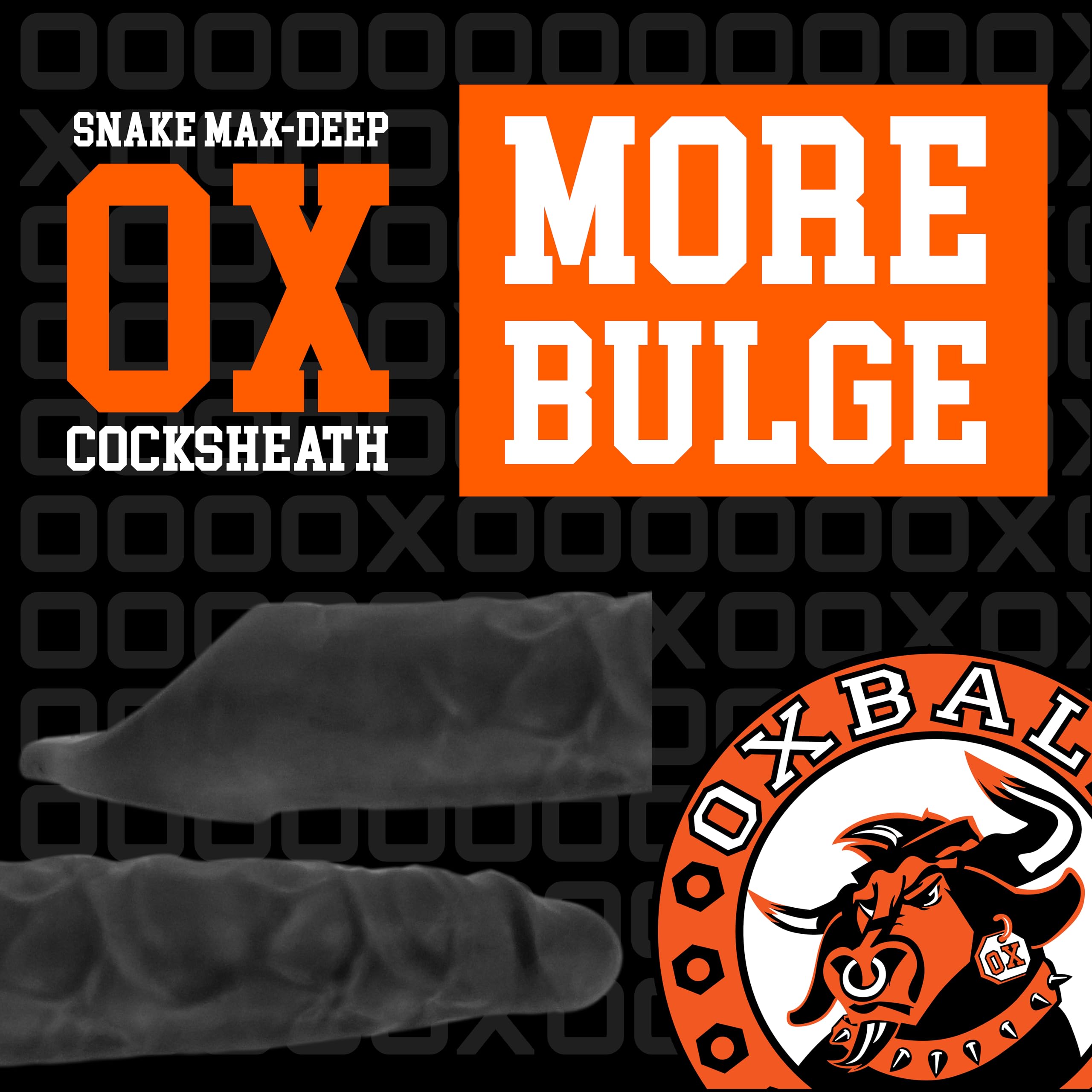 Oxballs Funda de gallo de serpiente de alcance profundo - hielo negro: experimenta una penetración profunda y un placer sensacional