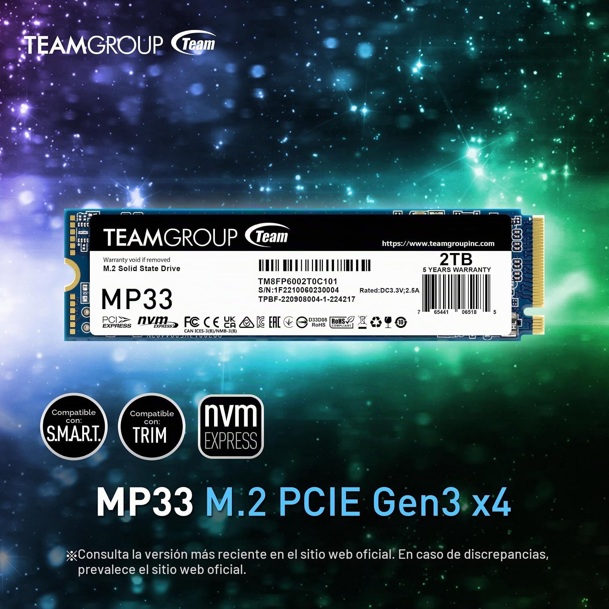 Amazon.com: TEAMGROUP MP33 1TB con caché SLC 3D NAND TLC NVMe 1.3