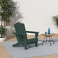 Vista 116 de KINGYES - Silla Adirondack plegable, sillas de patio de polietileno de alta densidad para todo tipo de clima, silla de césped con textura de madera