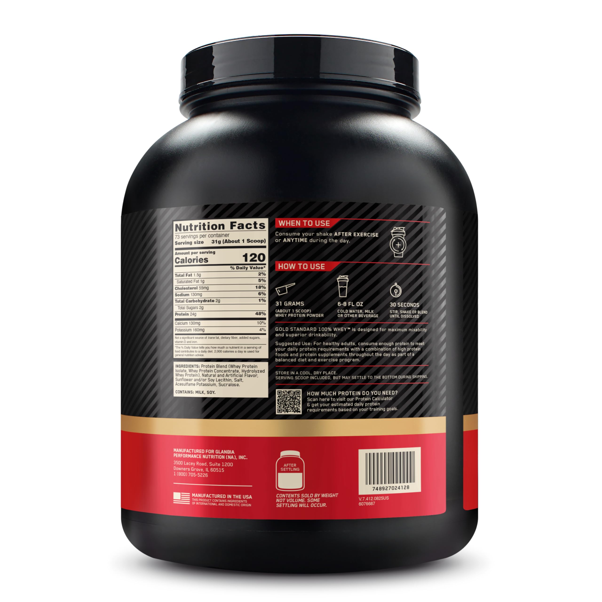 Optimum Nutrition Gold Standard Whey Protein, French Vanilla Crème, 5 LB — Amazon image 11