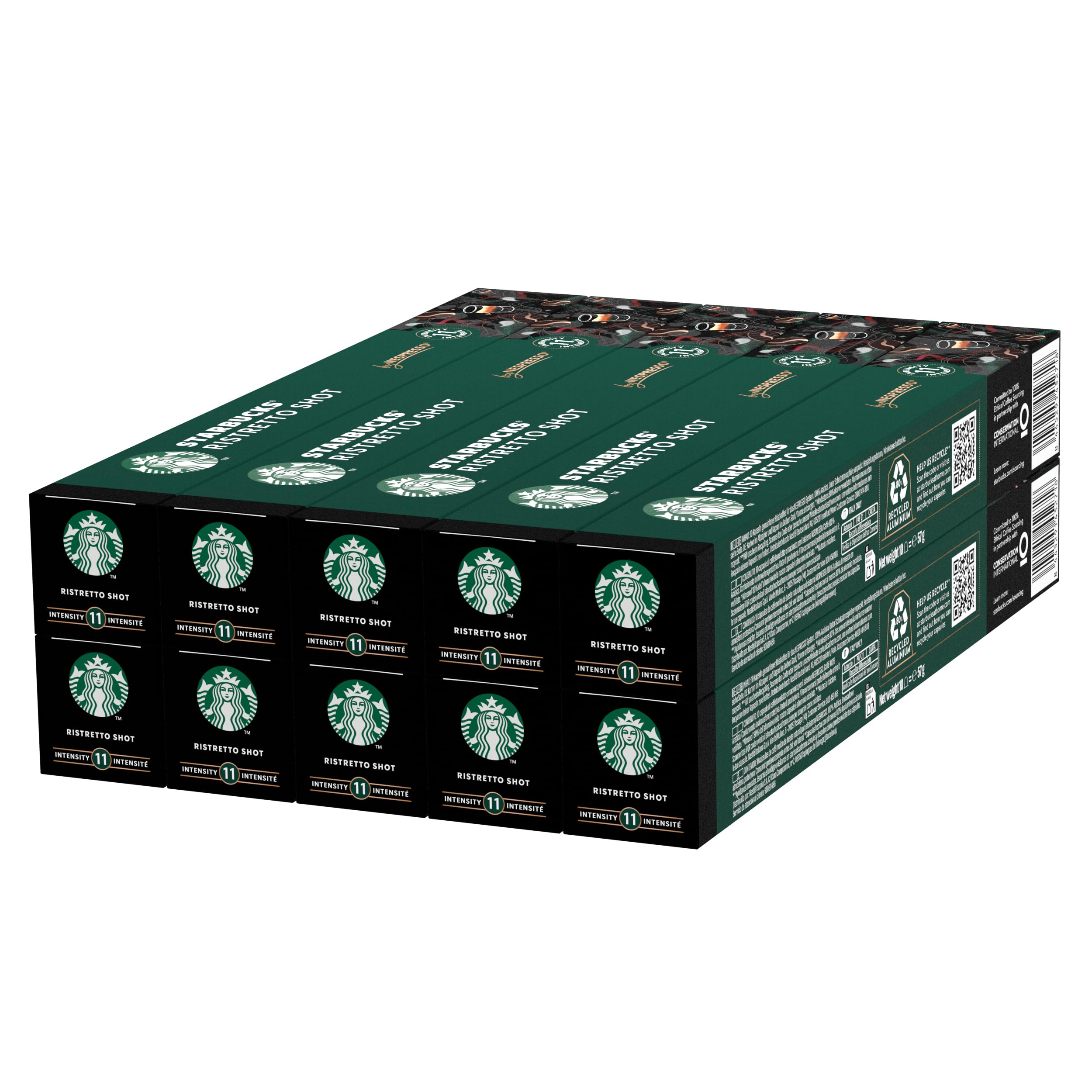 STARBUCKS Ristretto Shot od Nespresso, Dark Roast, Kapsułki Kawy 100 Kapsułki
