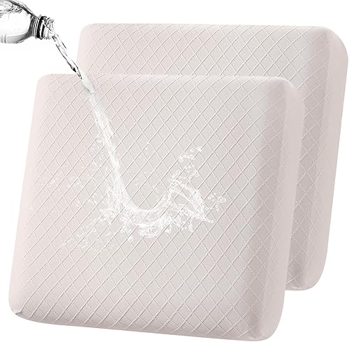 Miniatura 27 de Fuloon Fundas de cojín impermeables para sofá, fundas elásticas para cojín de asiento de sofá, protector de muebles sólido lavable, adecuado para