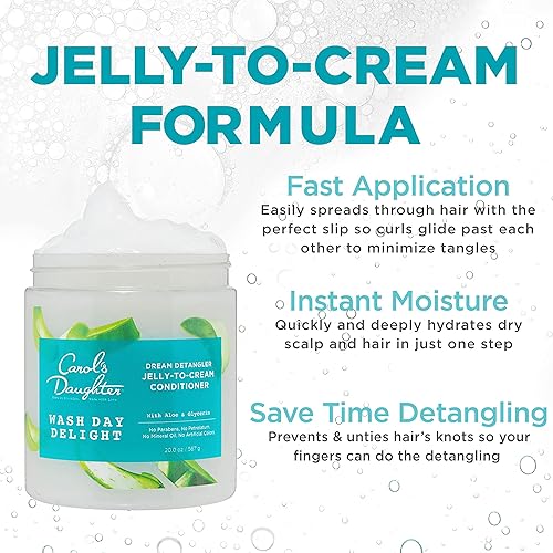 Miniatura 5 de Carols Daughter Wash Day Delight - Acondicionador desenredante de gelatina a crema con glicerina y aloe sin parabenos para humedad hidratación y