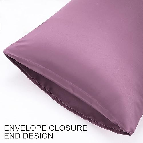 Miniatura 5 de uxcell Paquete de 2 fundas de almohada de satén de seda para cabello y piel, frescas, sedosas, suaves y transpirables, tamaño estándar de 20 x 26