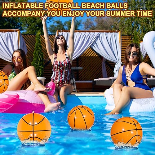 Vista 3 de Chivao 24 pelotas inflables para fútbol, sóftbol, voleibol, baloncesto, fútbol, pelotas de playa de 16 pulgadas, recuerdos de fiesta, piscina