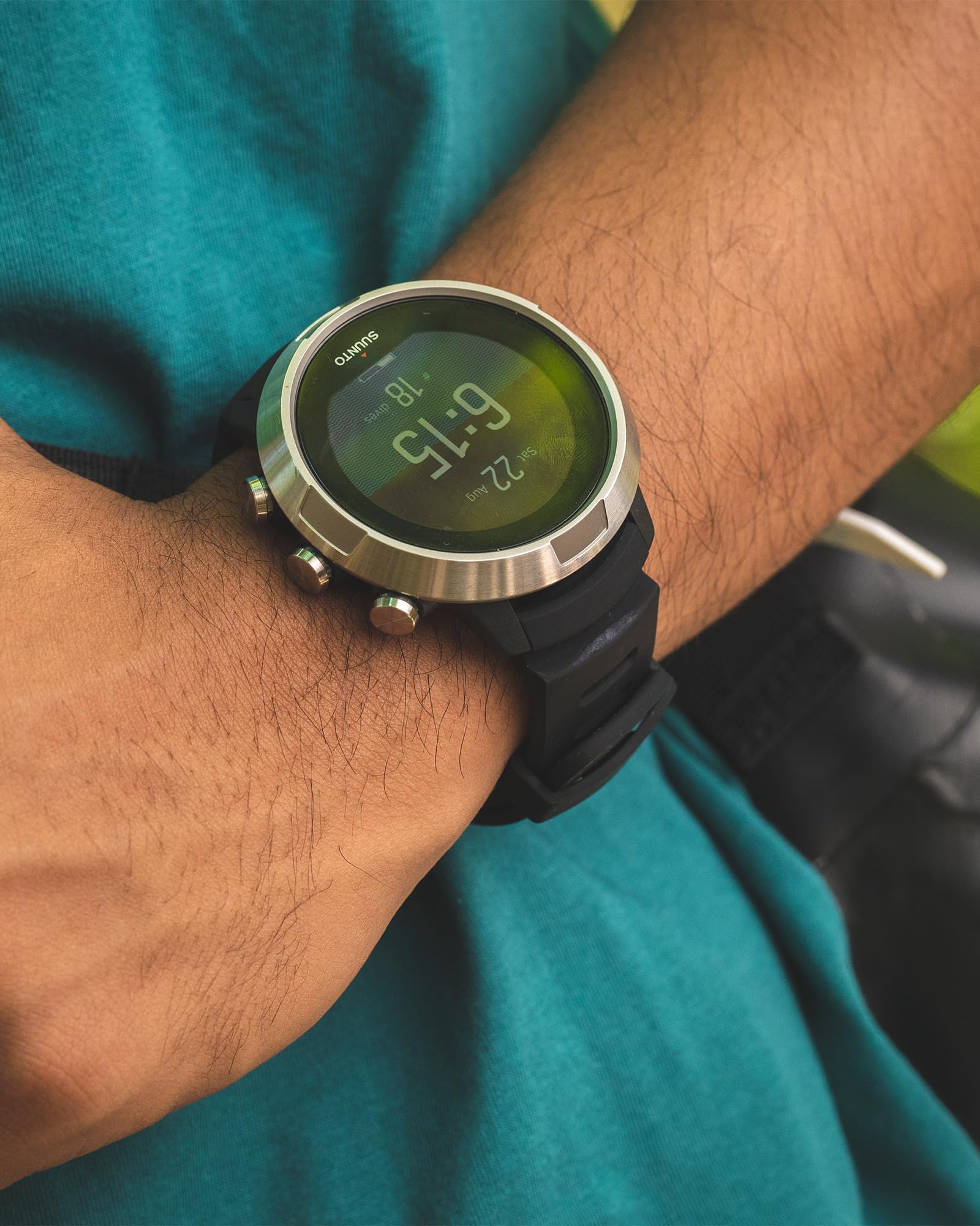 SUUNTO Dive 1 Silikonarmband 24 mm Black/steel Größe M