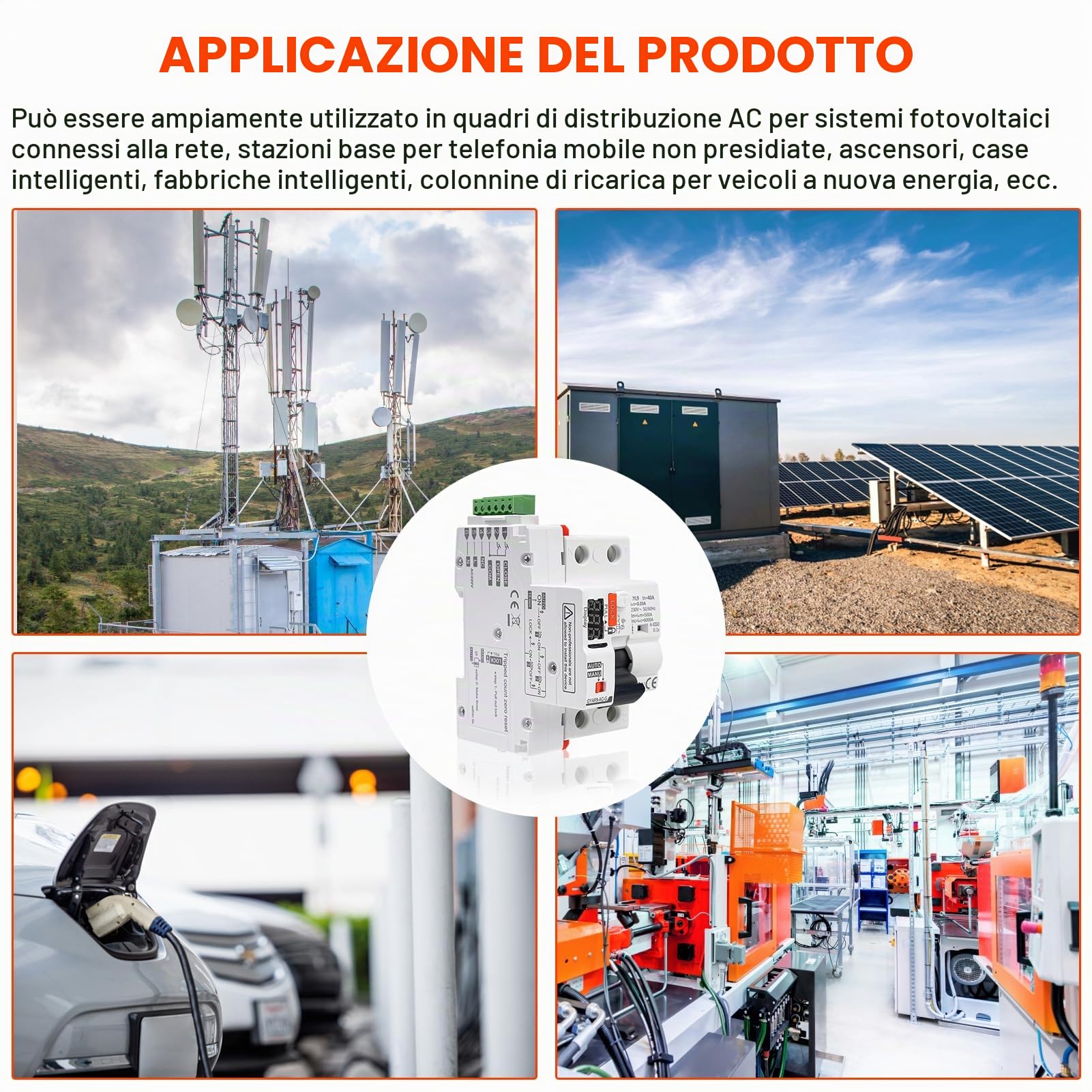 Jadeshay Interruttore Magnetotermico Differenziale,40A 30mA Salvavita con Riarmo Automatico Tipo A Differenziale Riarmo Automatico RCCB per Richiusura Automatica per Ripristinare Alimentazione