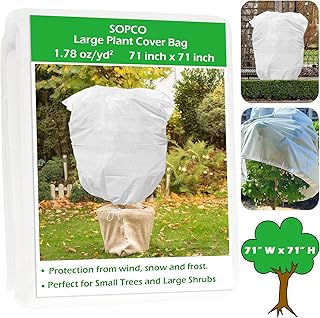 71" x 71" Large Plant Covers Frost Protection Bag Tree Cover Winter Drawstring Plant Covers Winter Reusable Plants Jacket for Fruit Tree Shrub Potted Plants (71x71 inch)