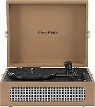 Crosley CR8017B-TA Voyager Vintage Portable Vinyl Record Player Turntable with Bluetooth in/Out and Built-in Speakers, Tan
