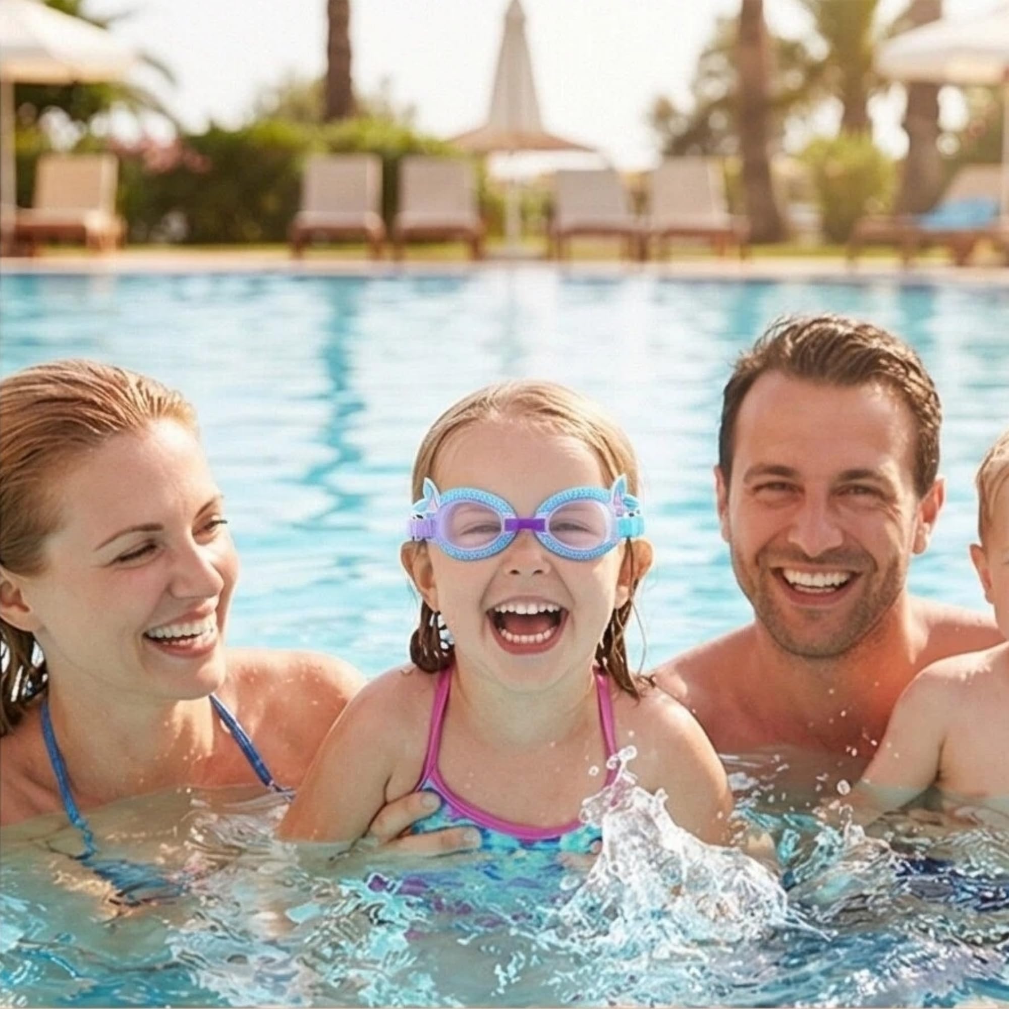 Kinder-Schwimmbrille, auslaufsicher, wasserdicht, beschlagfrei, verstellbar, für Kinder im Alter von 2–12 Jahren, 2 Stück