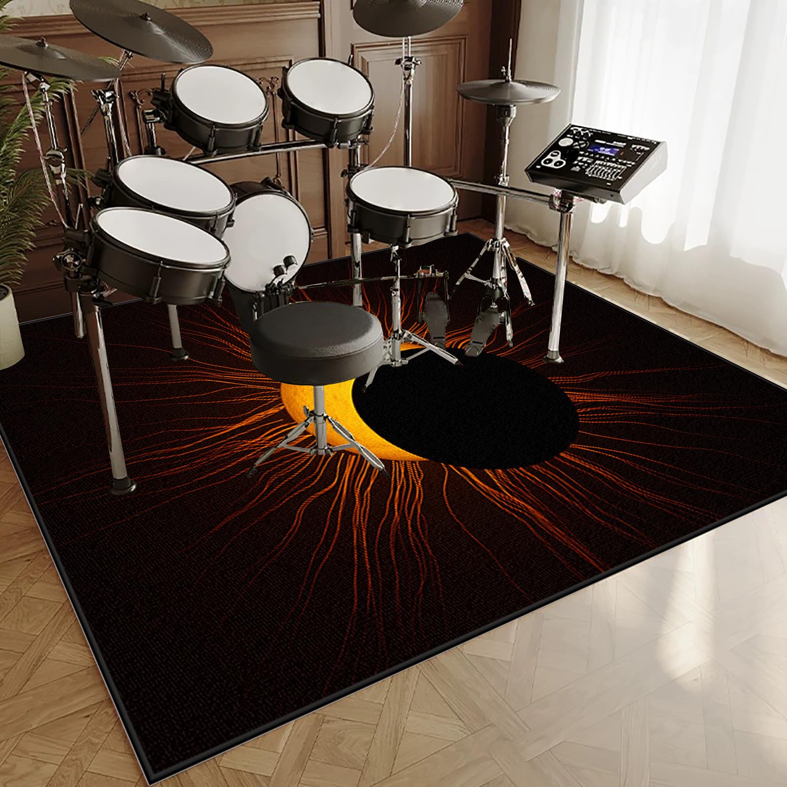 Dywaniki akustyczne dźwiękoszczelny dywan bębnowy 210 x 180 cm mata do perkusyjnych perkusyjnych profesjonalnych jazzowych do bębna bębna akustycznego bębna i innych instrumentów