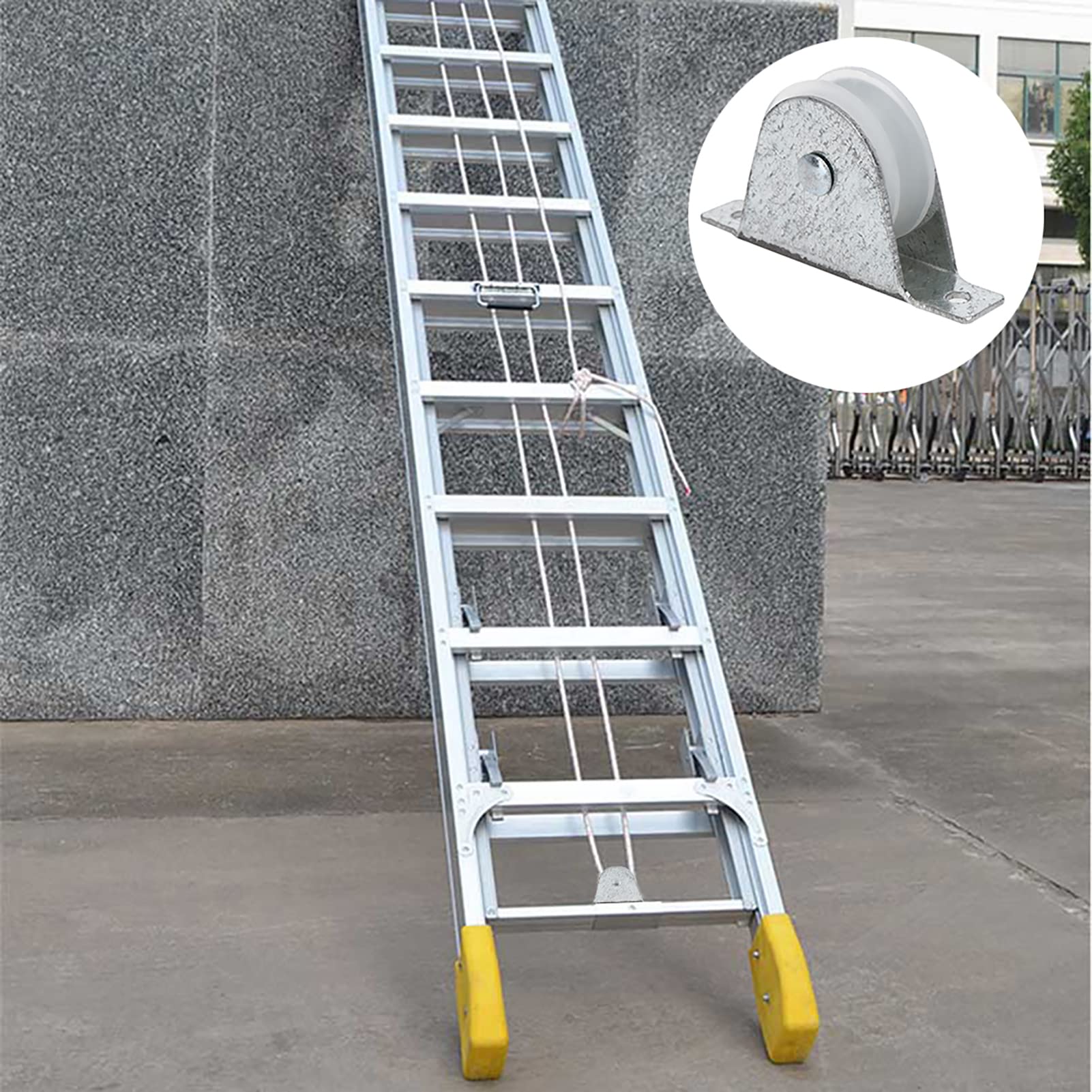 RestokkiUniversal Ladder Pulley Wheel Replacement Parts Accessory, Aluminum Alloy Plastic 4cm 4Pcs for Ladder