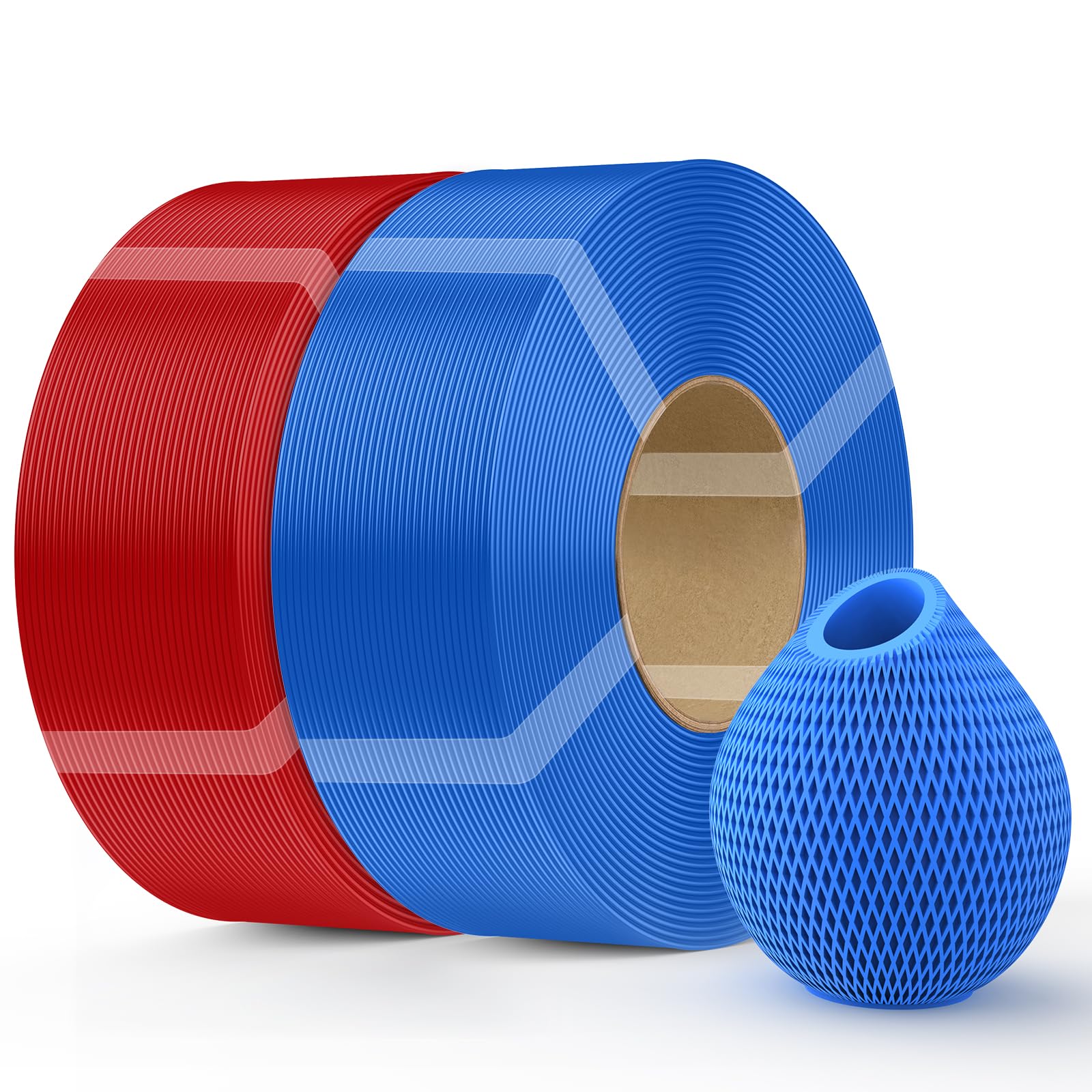 Creality Recharge de filament PETG pour imprimante 3D, 2 kg, 1,75 mm, bobine réutilisable, précision dimensionnelle ± 0,03 mm, PETG bleu et rouge