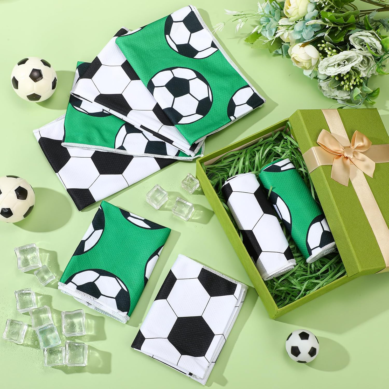 Remagr 12 Pcs Soccer Cooling Towels 30" x 9" Soccer Breathable Sweat Towels Microfiber Chilly Rags Quick Drying Ice Workout Rags Sport Team Gift for Team Gym Running Coach Sport Favors