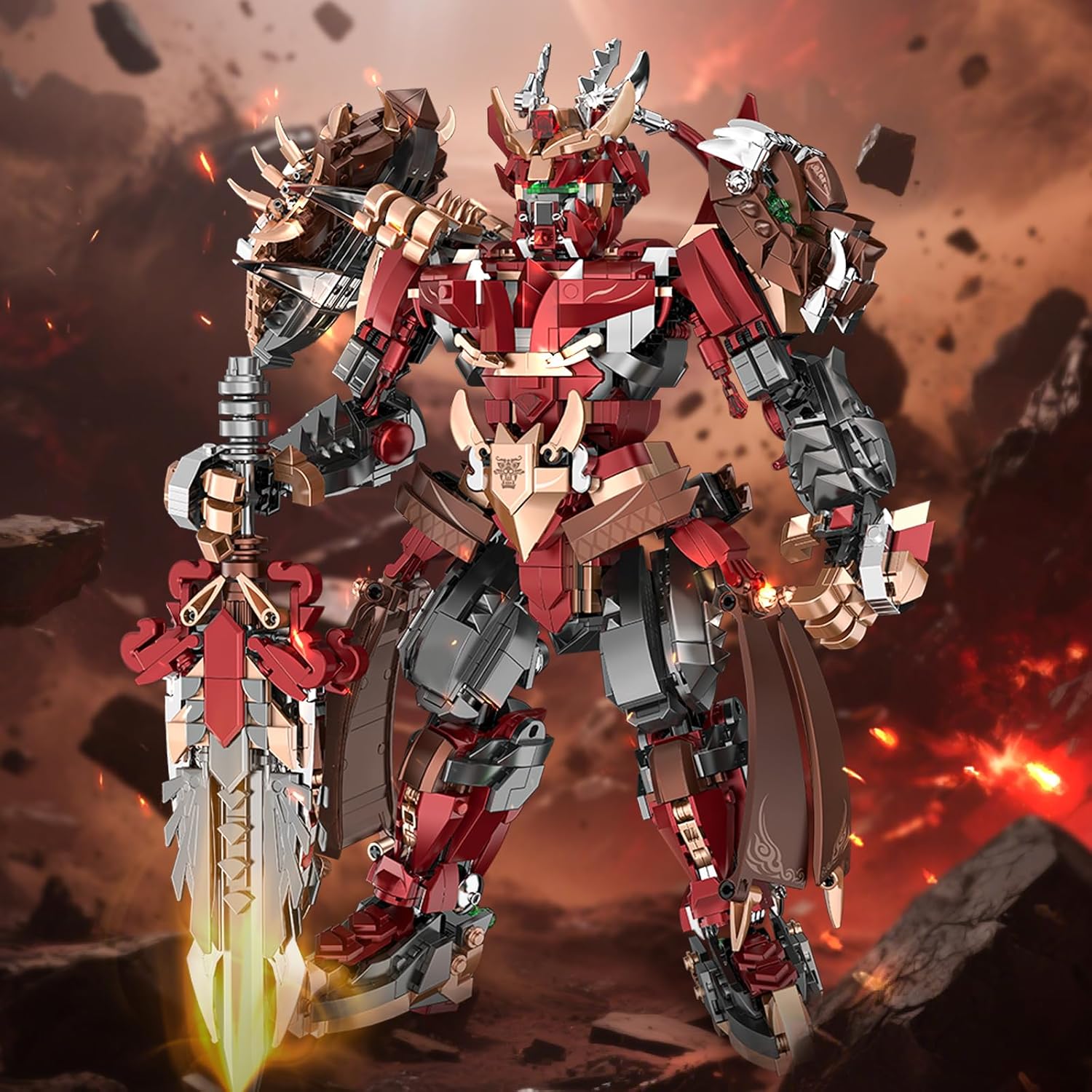Hero Mech Robot Building Sets for Adults,China Mythical Hero Xiang Yu Building Blocks Toys,Collectible Display Model for Home Office Decor,Gifts for Men Ages 15+(1650PCS)