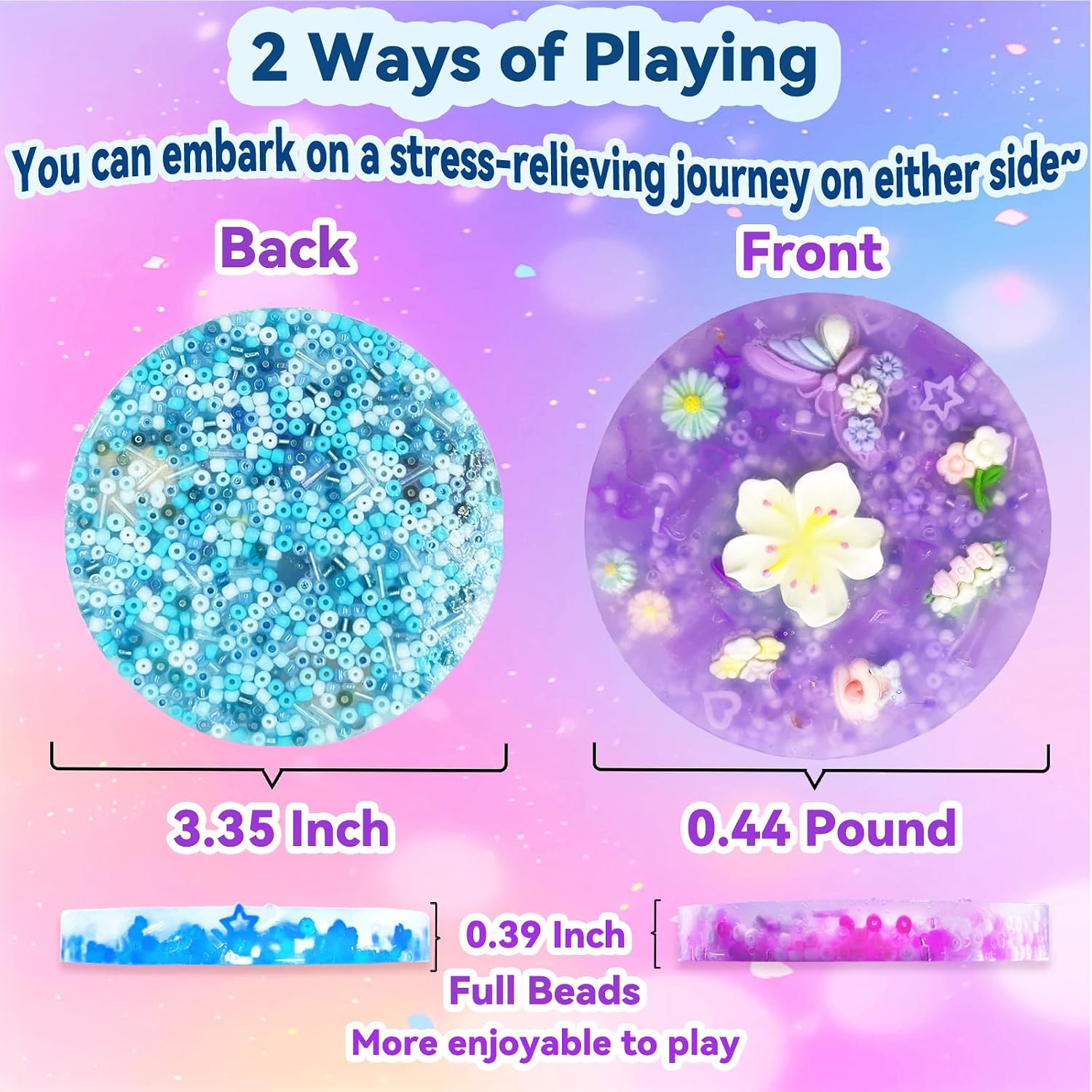 2 Pack Picky Pad, Sensory Toys for Picking Fidget Toy, Skin Picking pad for Trichotillomania & Dermatillomania, Relax Anxiety Toys Gift for Xmas Halloween Birthday Party （Bule+Purple）
