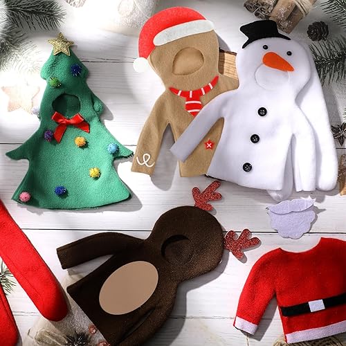Miniatura 7 de HooLing Juego de 5 accesorios, ropa, disfraz de muñeca de Navidad, Papá Noel, alce, muñeco de nieve, pan de jengibre, árbol de Navidad, ropa de