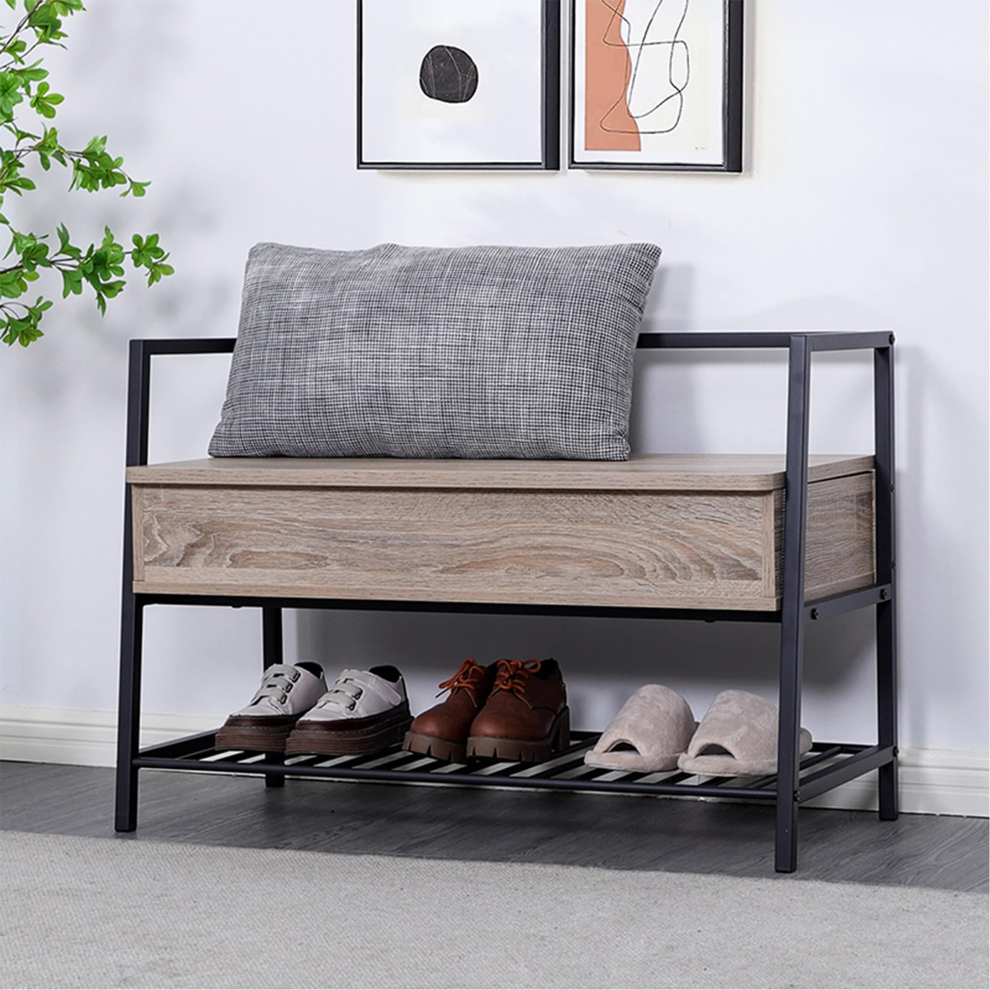 Banc de rangement pour chaussures au salon ou couloir de votre maison