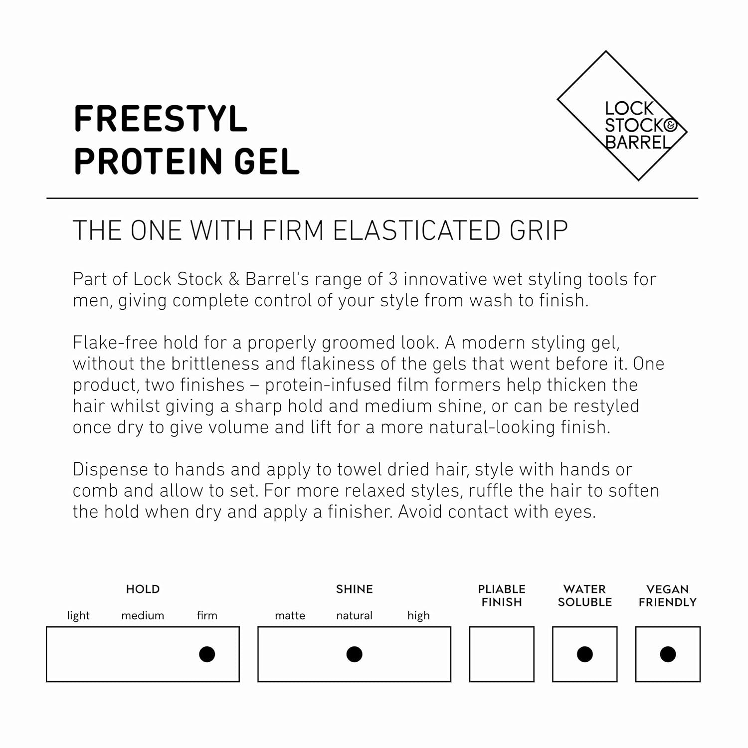 Lock Stock & Barrel Freestyl Protein Hair Gel For Men 100 ml