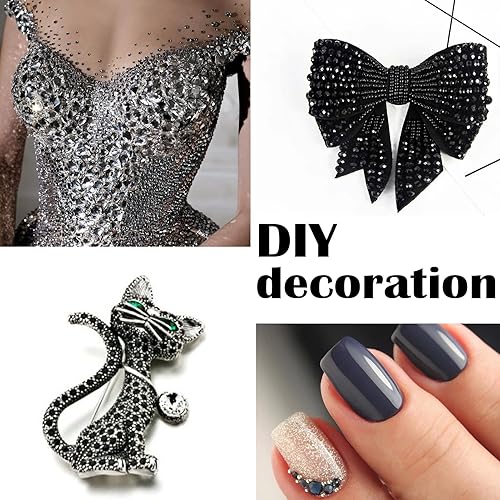 Vista 26 de 3820Pcs Light Green Flatback Rhinestones for Bedazzling, 2-6.5mm Small Rhinestones Diamonds Kit, Flat Back Crystals Gems for Nail Art and Crafts