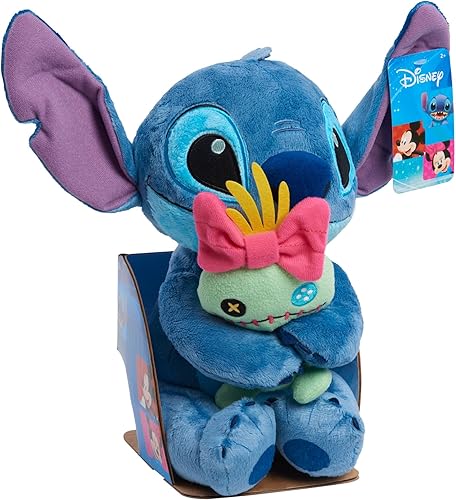 Miniatura 5 de Disney Just Play - Peluche clásico de Lil Friends Stitch and Scrump, juguetes para niños de 2 años en adelante
