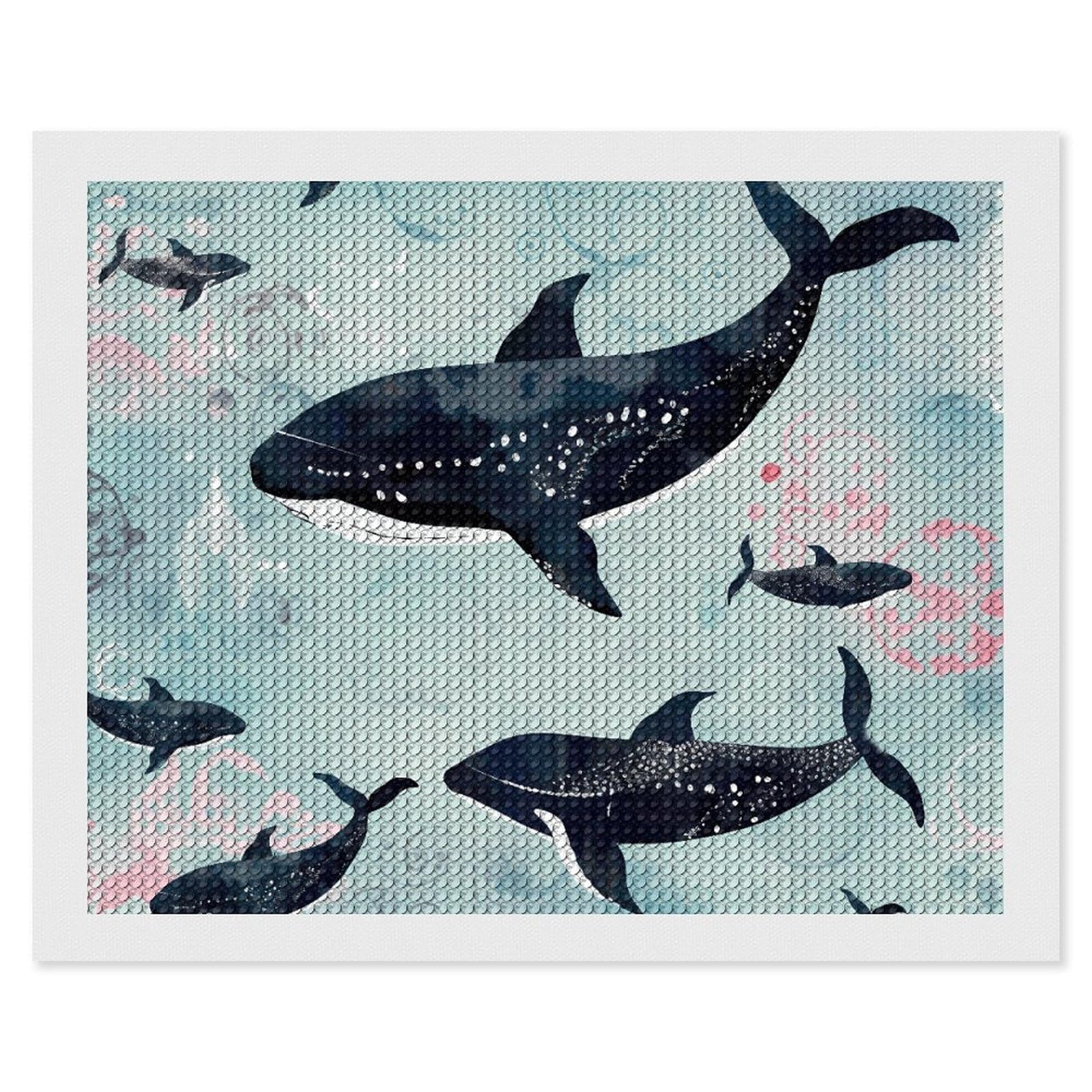 NONHAI Diamond Painting Kits for Adults - DIY Diamond Art Kits for Beginners - Full 5D Paint Drill Diamond Dots Paintings- Whale Diamonds Pictures Gem Art and Craft Wall Decor 16"x20"