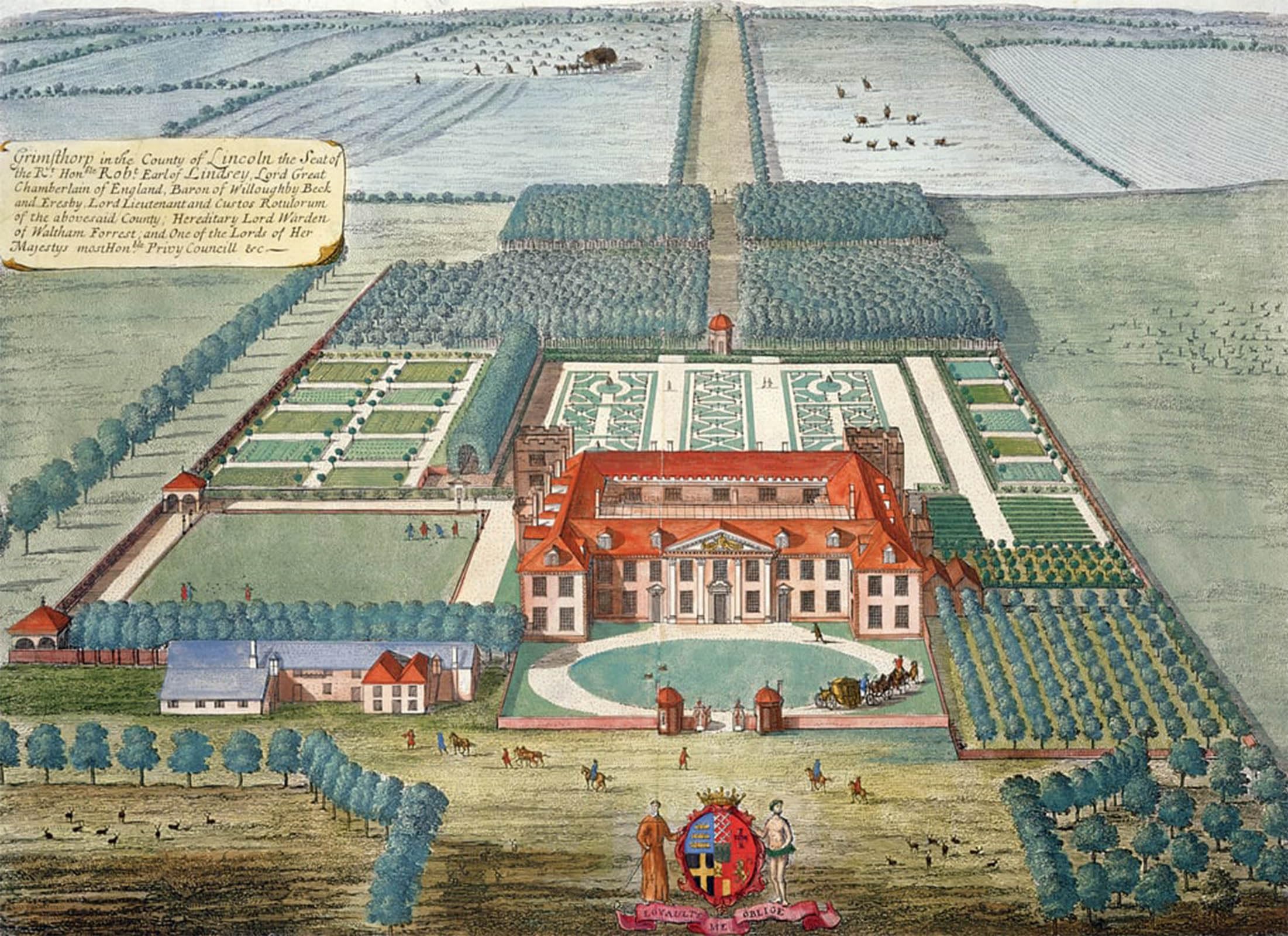 Affiche d'art Grimsthorpe par Leonard Knyff impression sur toile 60x90cm pour salon - 5