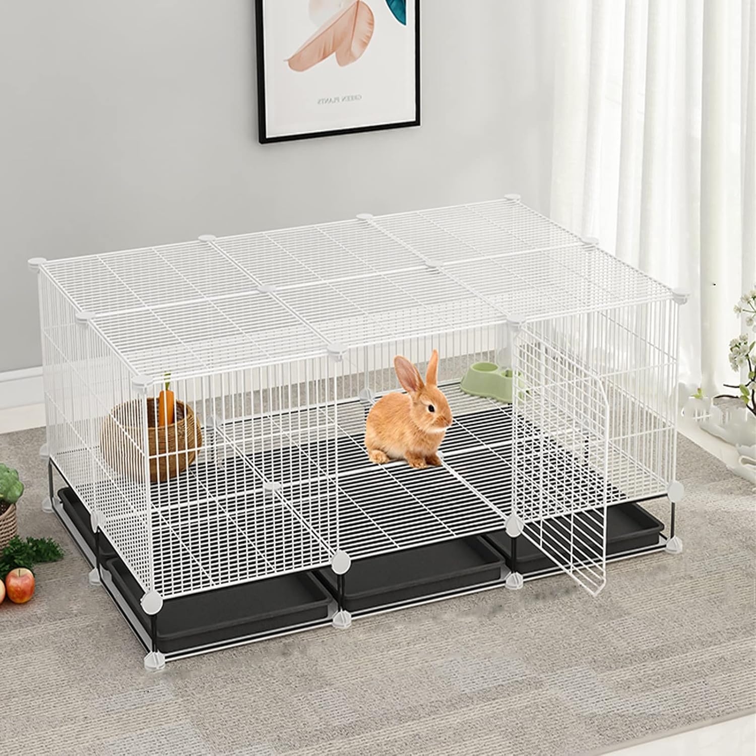 DIY Rabbit Cage, Indoor Rabbit Hutch Large Rabbit House With Sliding
