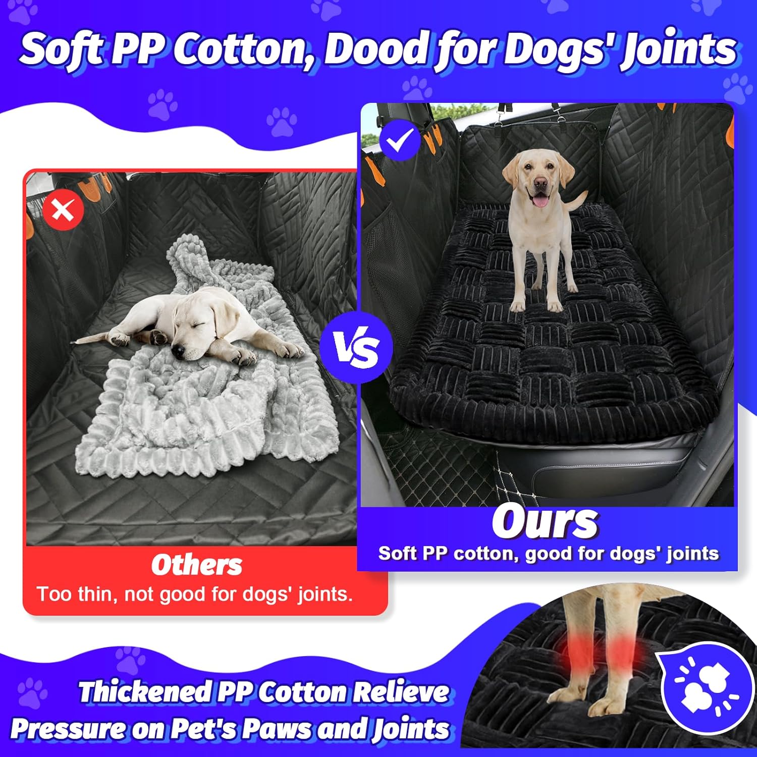 Dog Bed Mat for Car, Non-Slip Plaid Dog Bed for Car Back Seat, Pet Blanket for Backseat Extender，Travel Pad for Dogs Blanket for Seat Covers (Black 56"x28.7")