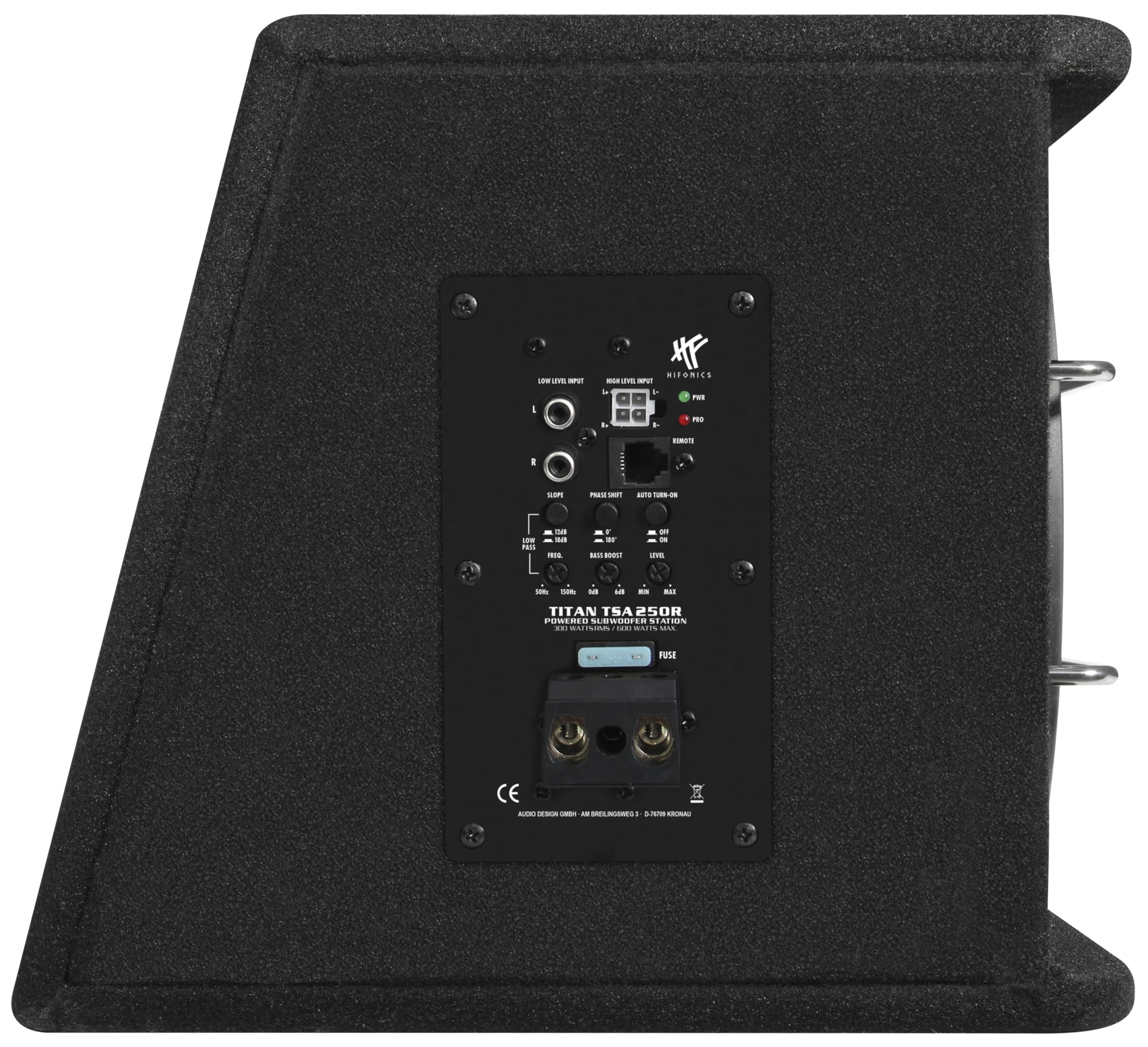 Hifonics TSA250R - Caja reflectora de graves activa de 25 cm (10")