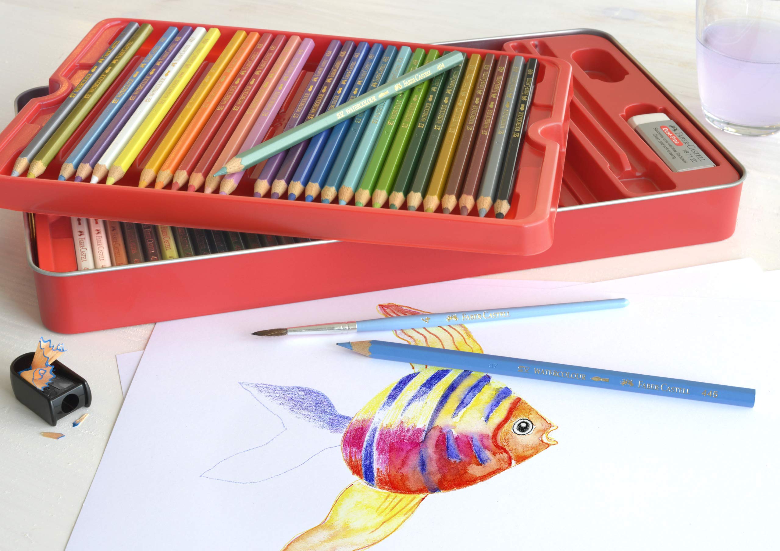 FABER CASTELL水彩色鉛筆 Amazon | Faber Castell 115964 金属で水彩色鉛筆年 | 鉛筆