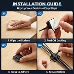 Black Cable Tie Zip Self Adhesive Mounts Set, Cable Base Holders with Multi-Purpose Sticky Pads 100 Set