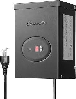DEWENWILS 300W Low Voltage Landscape Transformer, Outdoor Weatherproof Transformer with Timer and Photocell Sensor, 120V AC to 12V/12V AC for LED Lighting, Spotlight, Pathway Light, ETL Listed