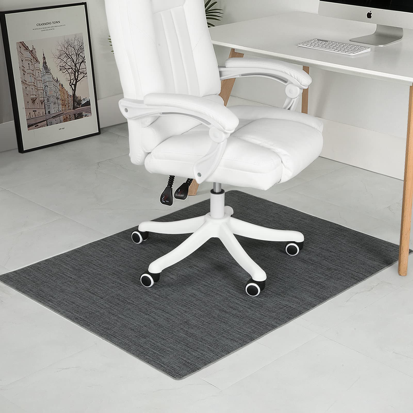 Chair Mat for Hardwood Floor, 50"x63" Desk Computer Chair Mat for Hard Wood &amp; Tile Floor, Large Anti-Slip Hard Floor Protector Rolling Chairs, Desk Rug for Office Home